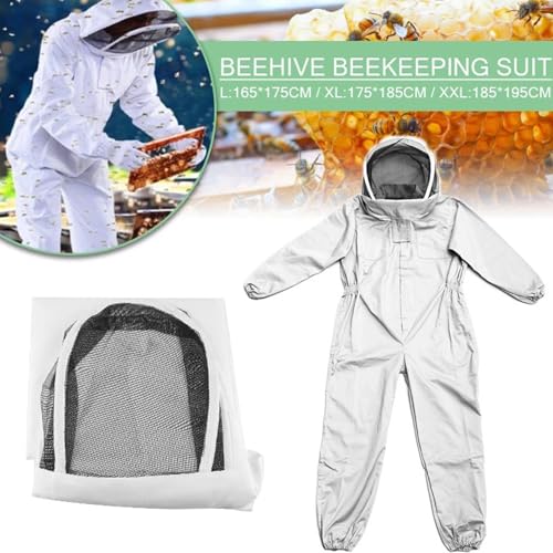 Bee Protective Suit Unisex Breathable Fabric | Protective Cotton Blend Beekeeping Equipment for Professional, Beginner, Women Beekeepers, Apiary Work, Honey Harvest, - color: 2XL