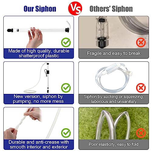 Saillong Siphon for Wine Making, Siphon Pump with 6 Feet of Tubing, Bottling Wand, Clamp, Bubble Airlock and Drilled Stopper, Siphoning Kit for Small Batch Beer Kombucha Wine Mead Homebrew