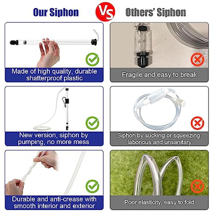 Saillong Siphon for Wine Making, Siphon Pump with 6 Feet of Tubing, Bottling Wand, Clamp, Bubble Airlock and Drilled Stopper, Siphoning Kit for Small Batch Beer Kombucha Wine Mead Homebrew