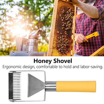 Gavigain Adjustable Honey Uncapping Fork, Stainl Steel Honey Scraper with Comfortable Handle, Beekeeping Beekeeper Equipment Tool