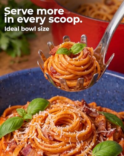 Zulay Kitchen Stainless Steel Pasta Spoon - 12” Spaghetti Server with Teeth & Draining Holes - Rust-Resistant Pasta Fork for Noodles & Pasta - Dishwasher Safe Utensil for Everyday Use - size: Pasta Server