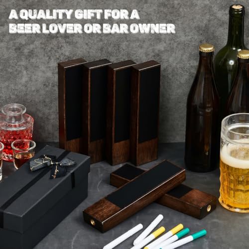 Juexica 6 Pack Oktoberfest Decoration Wood Chalkboard Beer Keg Tap Handle with Chalk Markers Bar Drink Gift for Threading Beer Faucet Restaurant Wedding Party
