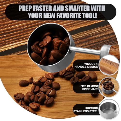 SHIKORI Gold Measuring Cups and Spoons Set with Wood Handles, Premium Stainless Steel Measuring Spoons and Measuring Cups Set-Silver - color: Silver