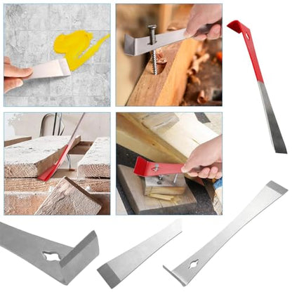2 Pack Flat Pry Bar Crowbar Hive Scraper Tools Stainless Steel Bee Hive Hand Tool Prybar Utility Claw Bar for Prying Lifting Scraping Pulling Woodworking Beehives Beekeepers Painters Remolding