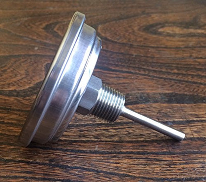 3" Dial 2.5" Stem 1/2" NPT Threaded Stainless Steel Thermometer Moonshine Still Condenser Brew Pot Mash Tun