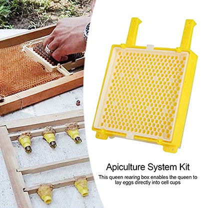 Queen Bee Rearing Kit, Durable Plastic Grafting Tool Set for Beekeeping, Complete System with Cell Cups and Marking Tools for Hive Management