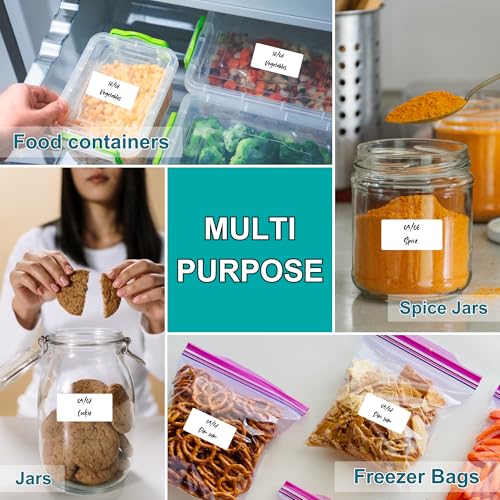 CATIFLIN 1200 Blank Removable Freezer Labels, Waterproof & Oil Resistant Stickers with Perforation Line, Ideal for Food Containers, Jars, and Pantry Organization (1" x 2") - size: 1" x 2"