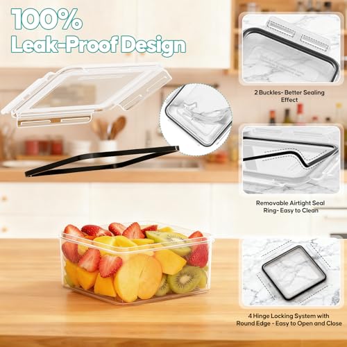 TOPCHASE 40 PCS Food Storage Containers with Lids Airtight (20 Containers & 20 Lids) - Plastic Food Containers for Kitchen Storage Reusable BPA-Free Leakproof Meal Prep Container with Labels & Pen - color: 20 Pack