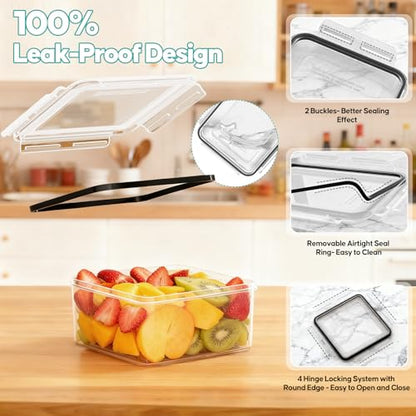 TOPCHASE 40 PCS Food Storage Containers with Lids Airtight (20 Containers & 20 Lids) - Plastic Food Containers for Kitchen Storage Reusable BPA-Free Leakproof Meal Prep Container with Labels & Pen - color: 20 Pack