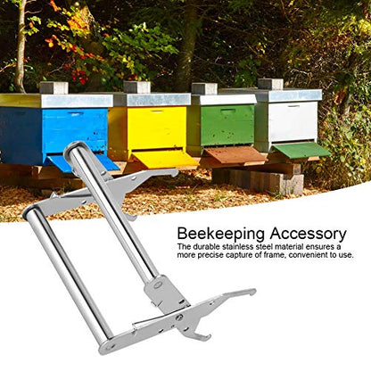 Beekeeping Frame Gripper, Stainless Steel Frame Gripper Frame Grip Holder Bee Frame Holder Beehive Frame Gripper with Wooden Handle Beekeeping Tools