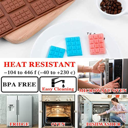 5 Pieces Silicone Break Apart Chocolate Moulds,Silicone Square Mold,Non-Stick Candy Chocolate Bar Mold,Reusable Candy Protein Silicone Chocolate Mold - color: 5PCS
