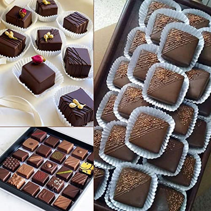 Sakolla 2 Pack Caramel Candy Molds, 40 Cavities Square Cube Silicone Molds for Chocolate, Candy, Ice Cubes, Gummy, Ganache, Jelly, Truffles - color: Square 40 Cavity -2 Pcs/Green
