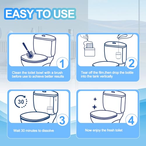 KIISIISO Toilet Bowl Cleaners, Septic-Safe Automatic Toilet Cleaner Bottles, Sustained-Release Toilet Tank Cleaners For Against Tough Stains, Long-Lasting Deep Cleaning & Freshness-2 Packs - size: 7.5 Ounce (Pack of 2)