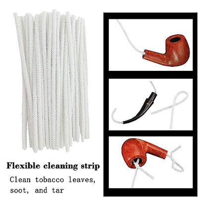 WAFJAMF Multifunctional Pipe Cleaning Kit,50 Pieces of Cleaning Strip 1 Pcs 3-in-1 Pipe Tamper Reamer and 5 Pcs Straw Brush - color: Pipe Cleaning Kit-56pcs