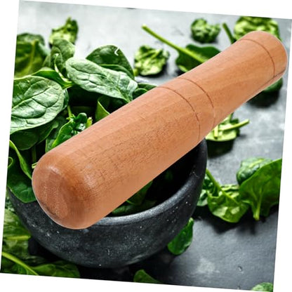 INOOMP Wooden Pestle Rod Lightweight Ergonomic Kitchen Gadget for Garlic Mashing Sauerkraut Pounder Food Grinding Stick for Sauces Purees and Pastes Random Color