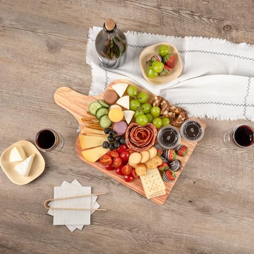 Restaurantware Cater Tek 15.8 x 9.8 Inch Charcuterie Boards 10 Faux Wood Cheese Boards - WIth Handle Stackable Paper Cardboard Charcuterie Boards Disposable For Serving At Catered Events - color: Natural, size: 15 3/4"