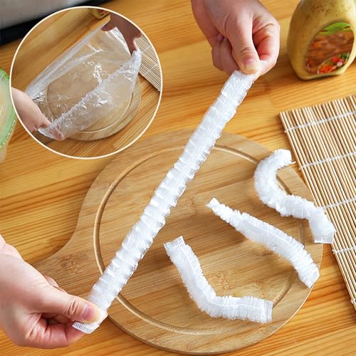 300PCS Elastic Food Covers Fresh Keeping Bags Disposable Stretchable Bowl Covers Universal Kitchen Wrap Seal Bags for Food Storage Bread Proofing and Outdoor Picnics, Adjustable Household Plastic Wrap