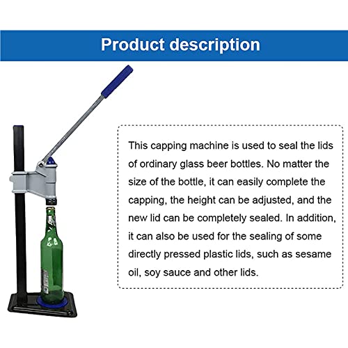 Professional Bench Beer Bottle Capper, Manual Bottle Machine Bottle Cap Sealer with Non-Slip Pad, Adjustable Height Bottle Cap Sealer for Homebrew Beer & Soft Drinks