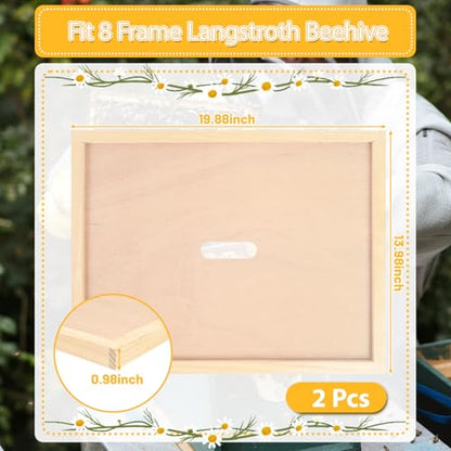 2 Pcs Beehive Inner Cover for 8 Frame Bee Hive Inner Cover Bee Hive Box Cover Beehive Insulation Ventilation Inner Covers for Beekeeping Tool - size: 2 Pack 8 Frame