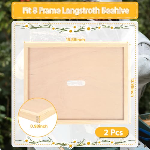 2 Pcs Beehive Inner Cover for 8 Frame Bee Hive Inner Cover Bee Hive Box Cover Beehive Insulation Ventilation Inner Covers for Beekeeping Tool - size: 2 Pack 8 Frame