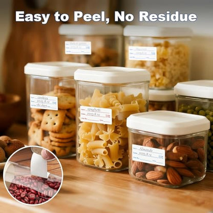 1000 Pieces Removable Food Labels, 1 x 2 Inch Date Stickers for Freezer, Refrigerator Food Containers - Easy to Write On(1000PCS)