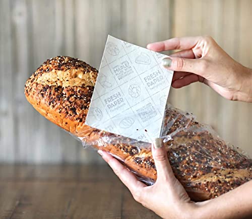 FRESHPAPER Keep Baked Goods Fresh, 8 Reusable Food Saver Sheets for Bread, Bagels, Muffins, Cookie Storage, Healthy Meal Prep, BPA Free, 1 (8 Sheet) Packs, Made in The USA