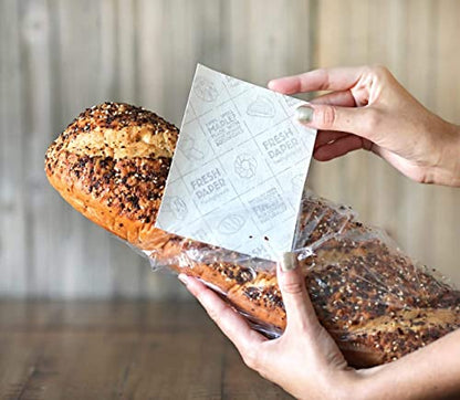 FRESHPAPER Keep Baked Goods Fresh, 8 Reusable Food Saver Sheets for Bread, Bagels, Muffins, Cookie Storage, Healthy Meal Prep, BPA Free, 1 (8 Sheet) Packs, Made in The USA