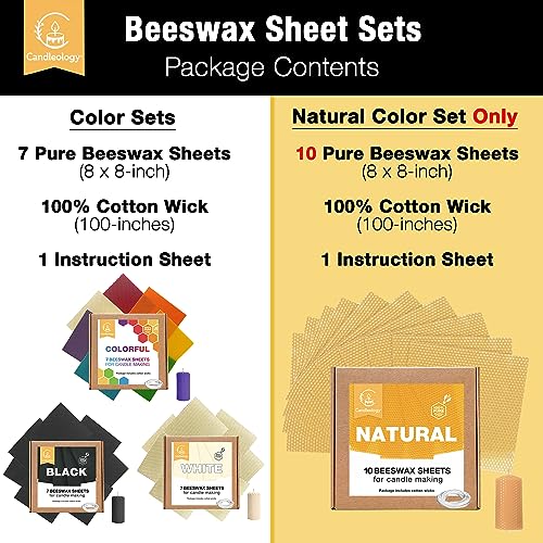 White Ivory Beeswax Sheets for Candle Making - Natural Beeswax Candle Making Kit for Kids & Adults - color: White
