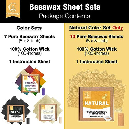 White Ivory Beeswax Sheets for Candle Making - Natural Beeswax Candle Making Kit for Kids & Adults - color: White