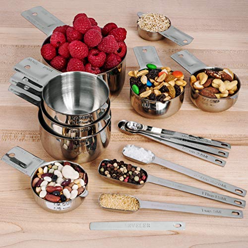 Hudson Essentials Stainless Steel Measuring Cups and Spoons Set (15 Piece Set) - size: 15 Piece Set