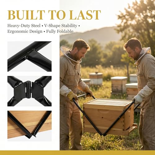 Beekeeping Hive Mover for 10-Frame Bee Hive Boxes – Heavy-Duty Carrier for Deep/Medium/Shallow Super Boxes