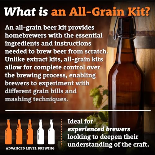 My Brew Supply German Blonde Pils Beer Brewing Kit | European 2-Row Pale Ale Malt | Munich Light Grain | Hallertau Pellet Hops | Nottingham Yeast | 5 Gallon Advanced All Grain Home Brewing