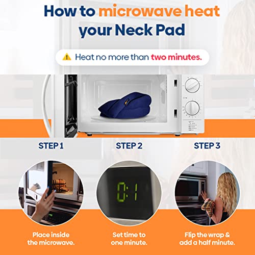 SunnyBay Microwavable Heating Pad for Neck and Shoulder, Heated Neck Wrap, Microwave Heat Pad, Weighted Beanbag Moist Hot or Cold Compress, 2.2 lbs, 26x4 Inches, Ocean Blue - color: 4x26 - Ocean Blue