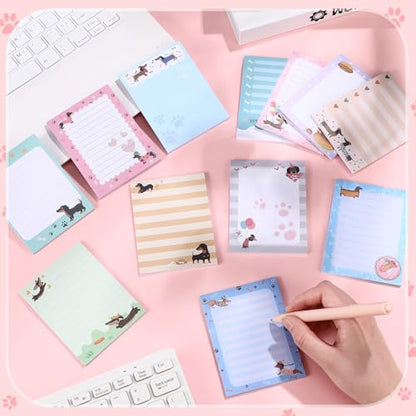 Chiisong 12 Pieces Dachshund Sticky Notes Dachshund Gifts 3x4 Inch Cute Cartoon Dog Self Stick Notepads Puppy Lover Gifts Dog to Do List Cute Memo Pads for Home Office Supplies - style: Dachshund Style