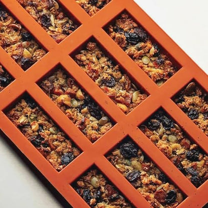 Silicone Granola Chocolate Molds, 12 Cavity Rectangle Mold for Chocolate Cheesecake 11.6 x 6.7 inches - color: 2 Packs Granola Chocolate Molds Z279
