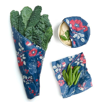 Bee's Wrap Beeswax Wraps for Food - 3 Pack of Assorted Beeswax Wraps - Small, Medium & Large Wrap - Plastic Free Made in USA Reusable Natural Food Wrap - Botanical Print - style: 3 Pack (Botanical)