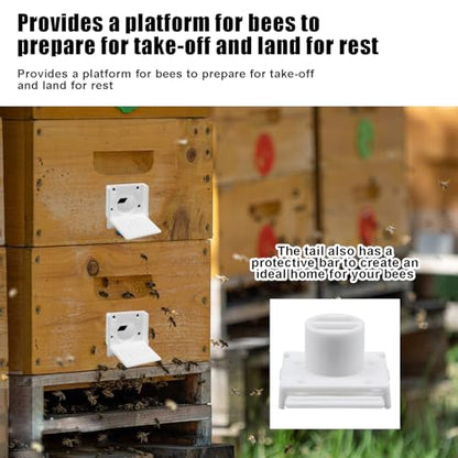 8 Pcs Beehive Entrance Reducer, White Bee Hive Entrance Gates, Portable Beehive Starter Kit, Plastic Bee Hive Entrance Reducer, Beekeeping Supplies - color: White