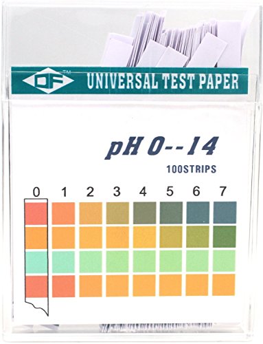 BIPEE Accurate pH Test Strips for Urine, Saliva, Water and Fermentation - Food Grade Lye Compatible(pH 0~14)，100 Strips