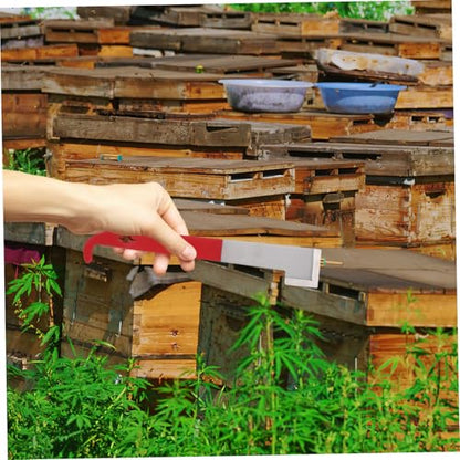 Happyyami Stainless Steel Beehive Tool Set Curved J Scraper for Beekeeping 2.5mm Thick for Hive Maintenance and Frame Lifting Sturdy and Easy to Use Beekeeper Supplies