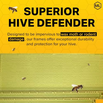 Mann Lake Premium Beekeeping Frames, All-In-One Frame & Foundation, Beeswax Coating, Universal Fit, BPA & BPS Free, 6 1/4 Inches, Natural, 10-Pack - color: Natural