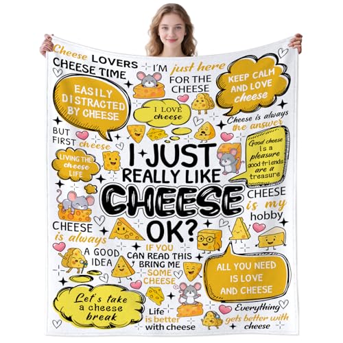 Cheese Blanket Gifts for Men Women Kids,Cheese Stuff Unique Decor Throw Blanket,Cheesy Gifts for Adults Her Wife 80"x60" - color: Cheese, size: 80"x60"