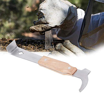 Beekeeping Knife, Premium Stainless Steel, Honey Scraper, Ergonomic Wood Handle for Efficient Wax Removal and Frame Pryi