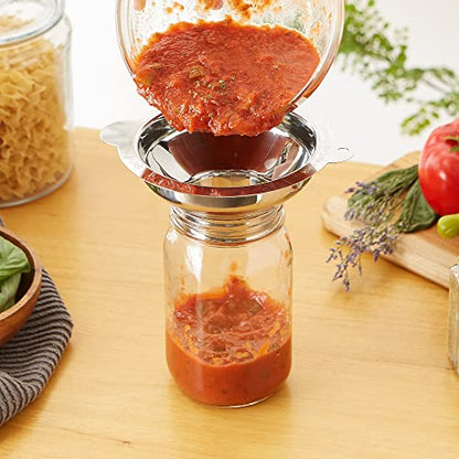 RSVP International Endurance Canning Collection Non-Reactive 18/8 Stainless Steel, Dishwasher Safe, Funnel, Wide Mouth, 2-3/4" - size: Funnel, Wide Mouth, 2-3/4"