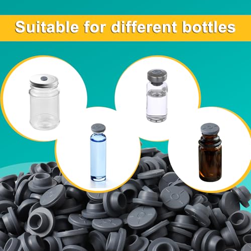 250 Pieces 20mm Rubber Bottle Stoppers Self Healing Injection Port Mushroom Growing Supplies for Glass Vial and Liquid Culture Jars
