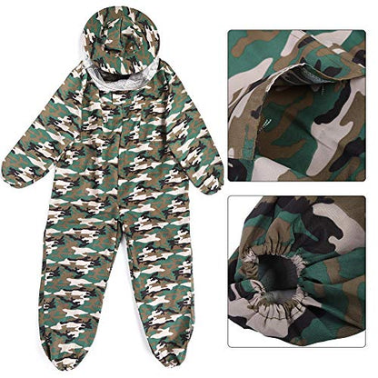 Aramox Beekeeping Suit Polyester Bee Protective Suit XXL One Piece Smock with Veil Breathable Lightweight Partial Zip Hat for Beekeepers Agricultural Use Face and Skin Cover (XXL)