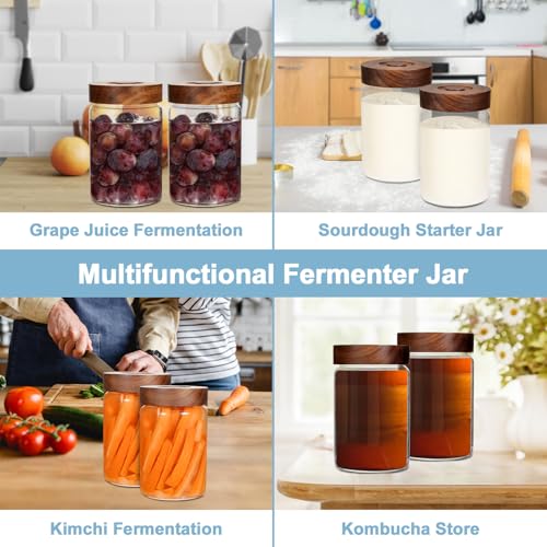 Glass Spice Jars Seasoning Containers Small Glass Jars with Lids Airtight Food Storage Canister for Kitchen Pantry Sugar Tea Coffee Bean Nuts Cookies Herbs Salt (30oz(900ml)*2 pack) - color: 30oz(900ml)*2 pack
