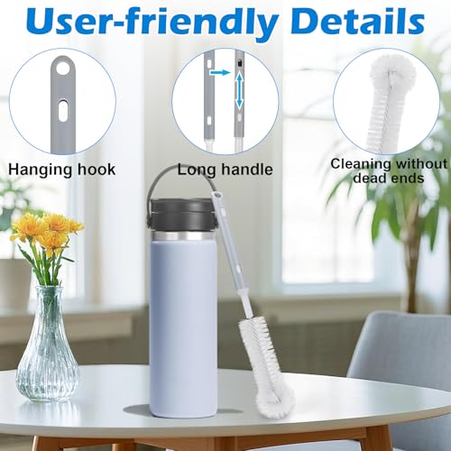 Palksky Water Bottle Cleaner Brush Kit for Hydroflask, Wide Straw Lid Brushes and Long Handle Scrubbing Bottles Brush for Hydro Flask 16/24/32/40 oz Cups - size: 4 Pack