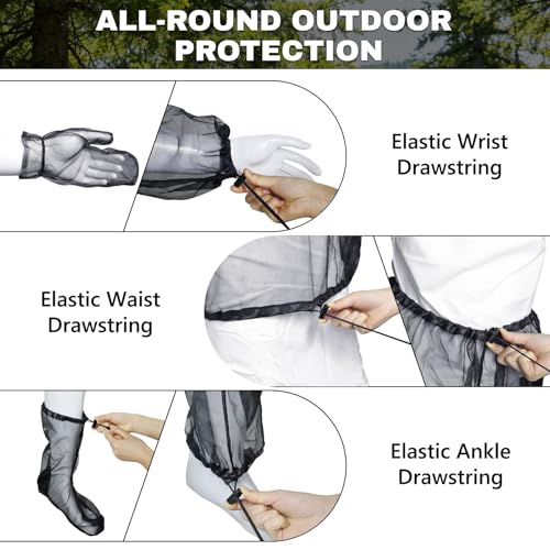 Full Body Mosquito Net Suit - Mosquito Mesh Bug Suits Outdoor Protection, Mosquito Proof Clothing for Women Men Fishing - size: Large-X-Large