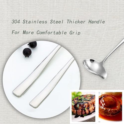 Generic Stainless Steel Small Sauce Ladle, With Pouring Spout Gravy ladle, for Salad dressing and dressings, 7.4Inches 2 Pieces Dishwasher Safe
