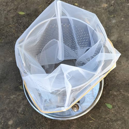 10PCS Honey Strainer Filter Reusable Bee Honey Net Bag Nylon Mesh Strainer Washable Beekeeping Supplies with Adjustable Drawstring for Wax Beer Nut Milk